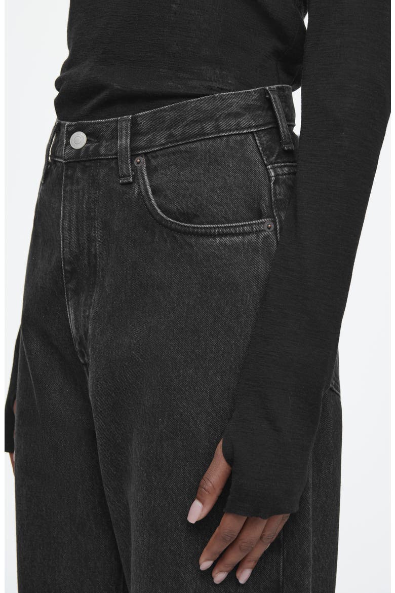 Bay Barrel Leg Jeans, Alternate, color, BLACK DARK