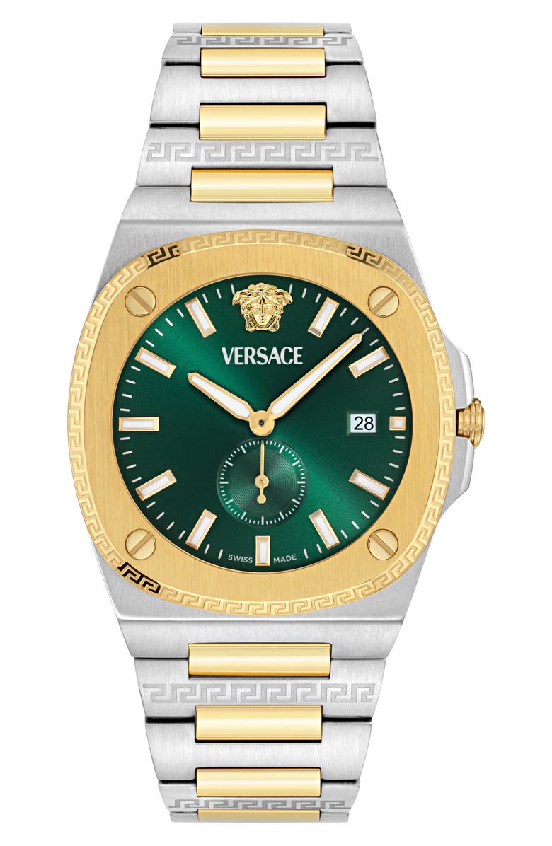 Versace Tolomeo Bracelet Watch, 40mm, Main, color, Two Tone