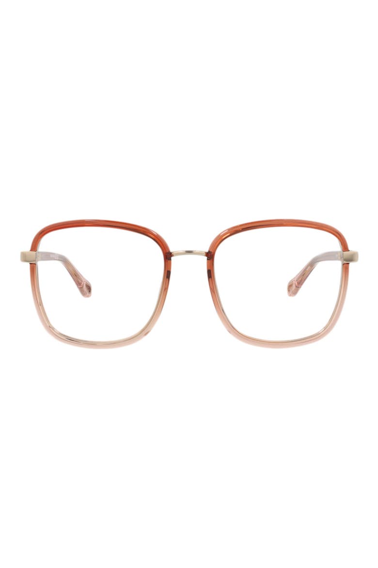 50mm Square Optical Glasses, Main, color, ORANGE ORANGE TRANSPARENT