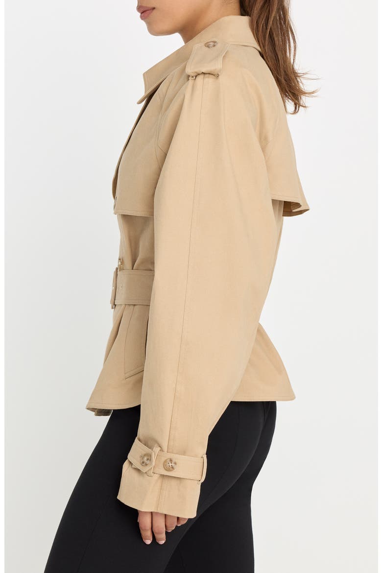 Crop Trench Jacket, Alternate, color, SANDY FAWN