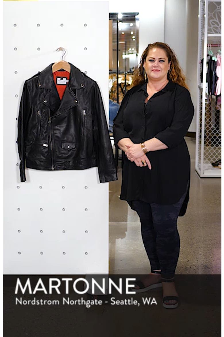 Classic Fit Leather Biker Jacket video