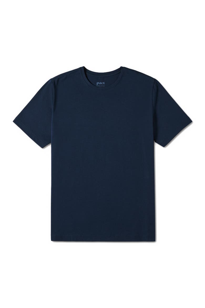 Luxe Essential Classic Fit Crewneck Tee Made With Organic Cotton, Alternate, color, Navy