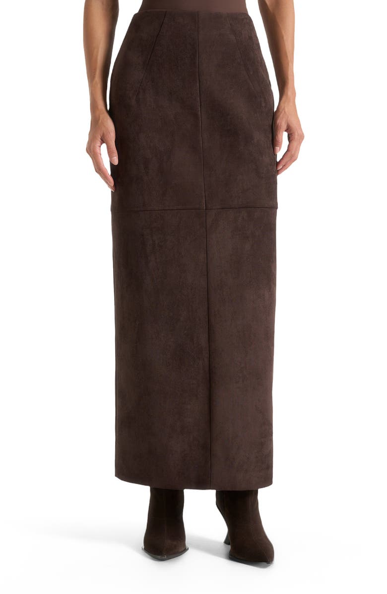 Manière De Voir Celie Suede Maxi Skirt, Main, color, Brown