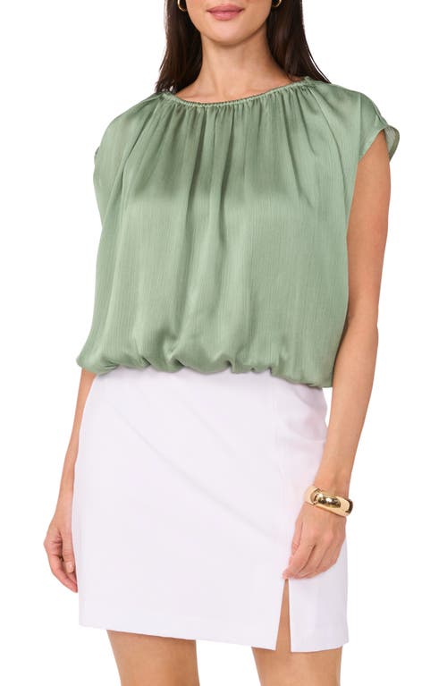 Vince Camuto Textured Satin Bubble Top In Green