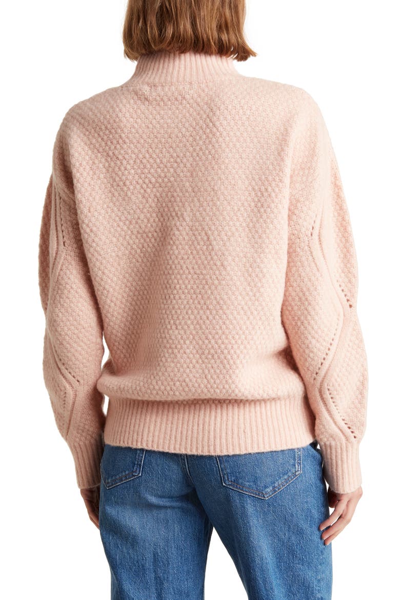 Oversize Mock Neck Pullover Sweater, Alternate, color, BLUSH