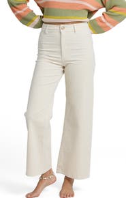 Billabong Free Fall Mid Rise Wide Leg Twill Pants