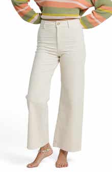 Free Fall Mid Rise Wide Leg Twill Pants