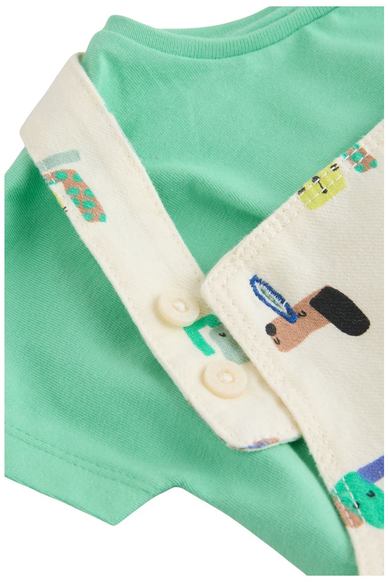 Character All Over Print Romper & Bodysuit, Alternate, color, GREEN