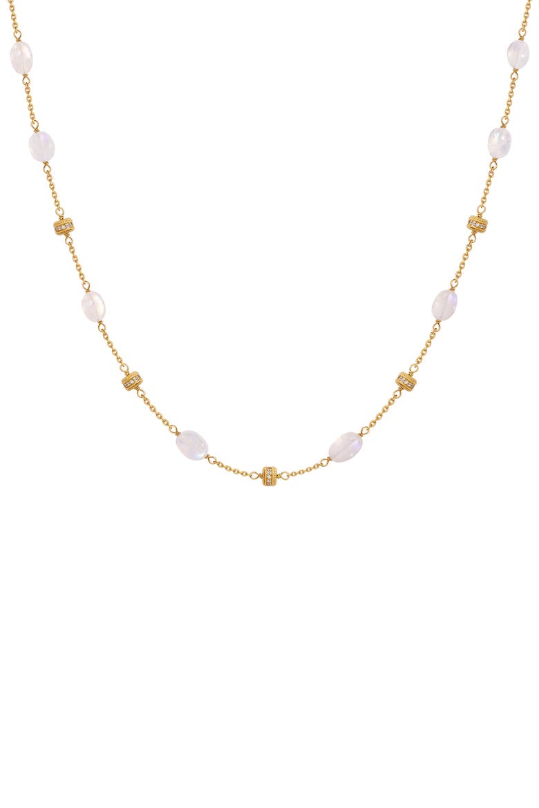 Moonlit Radiance Moonstone Necklace, Main, color, Gold/White
