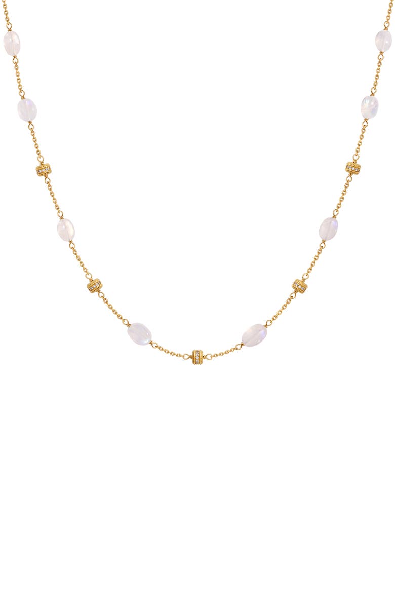 Karma and Luck Moonlit Radiance Moonstone Necklace, Main, color, Gold/White