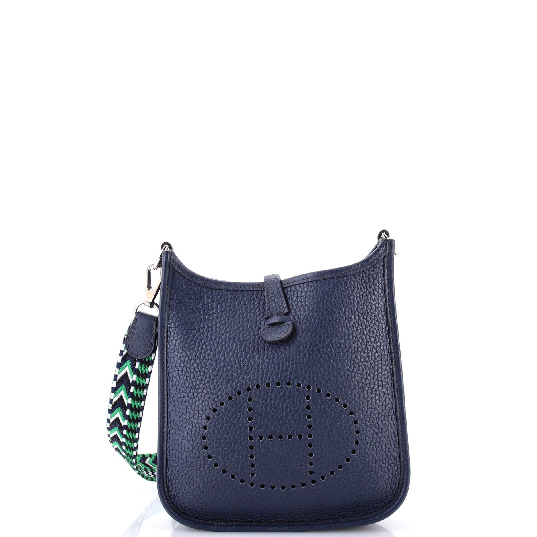 Pre-Owned Hermes Evelyne Bag Gen III Clemence TPM, Main, color, Bleu Obscur