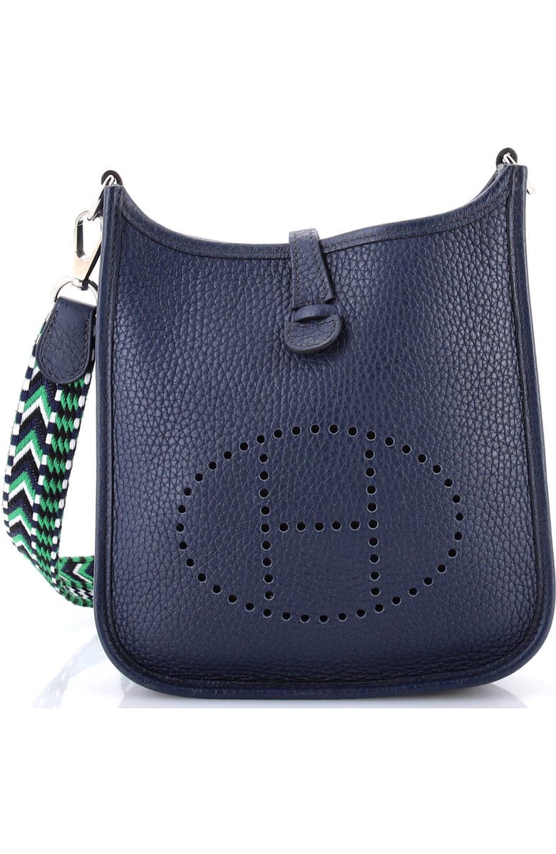 Pre-Owned Hermes Evelyne Bag Gen III Clemence TPM, Main, color, Bleu Obscur