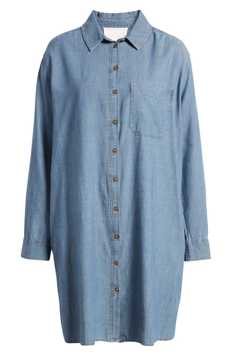 Caslon<sup>®</sup> Long Sleeve Chambray Shirtdress, Alternate, color,