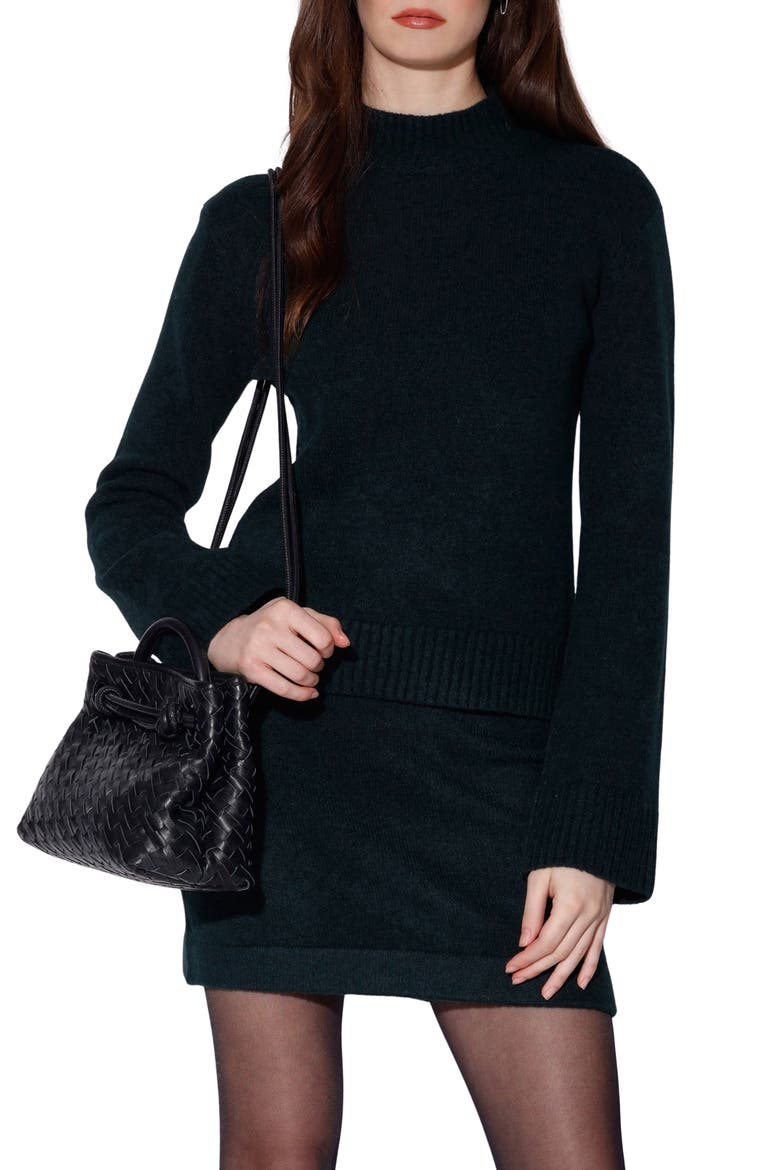 Amara Mock Neck Sweater, Main, color, DARK TEAL