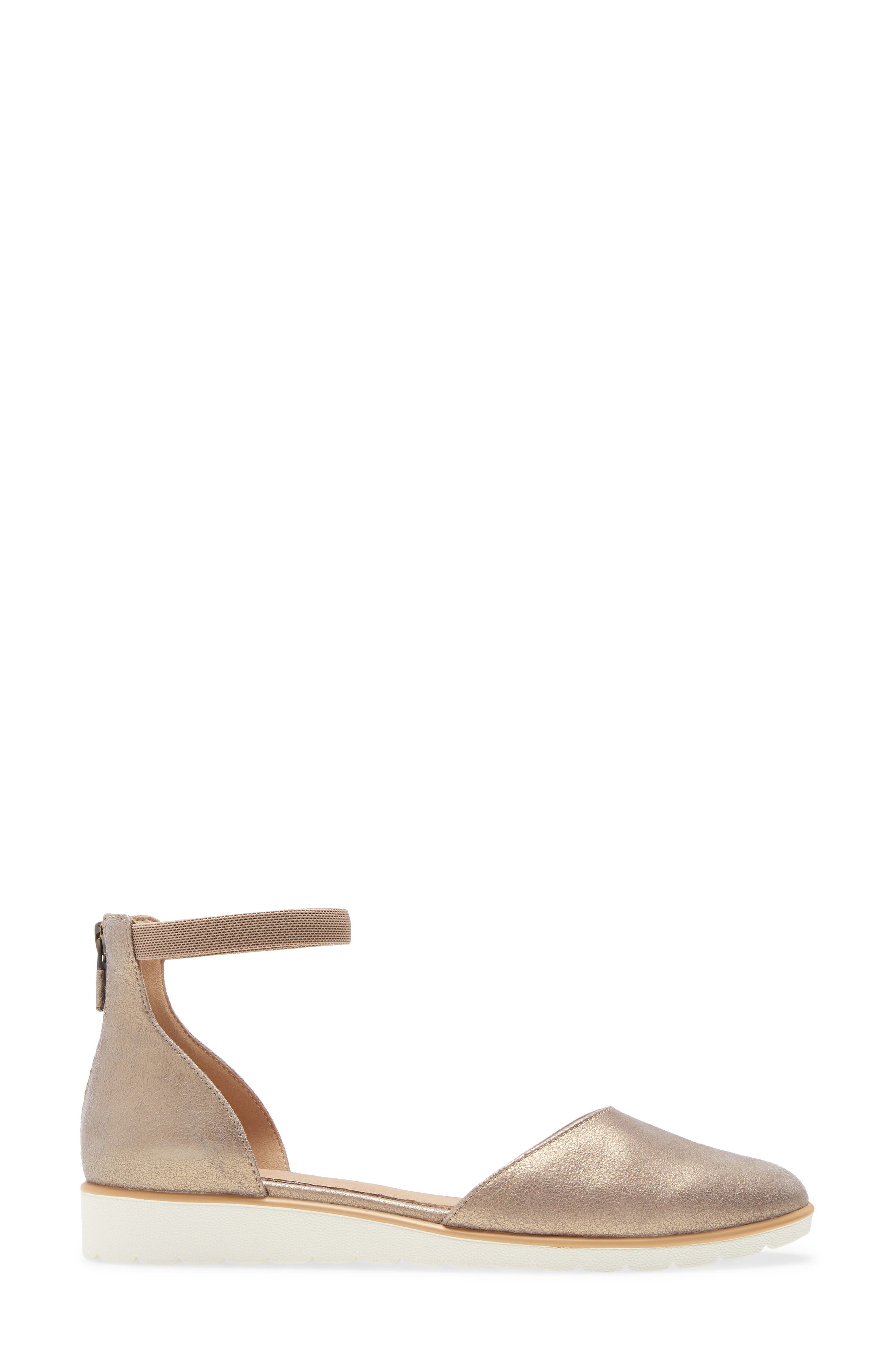 Ankle Strap Wedge, Alternate, color, PLATINUM METALLIC SUEDE