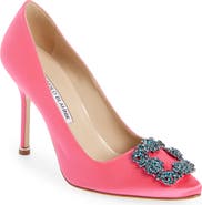 Manolo Blahnik Hangisi Crystal Buckle Pump