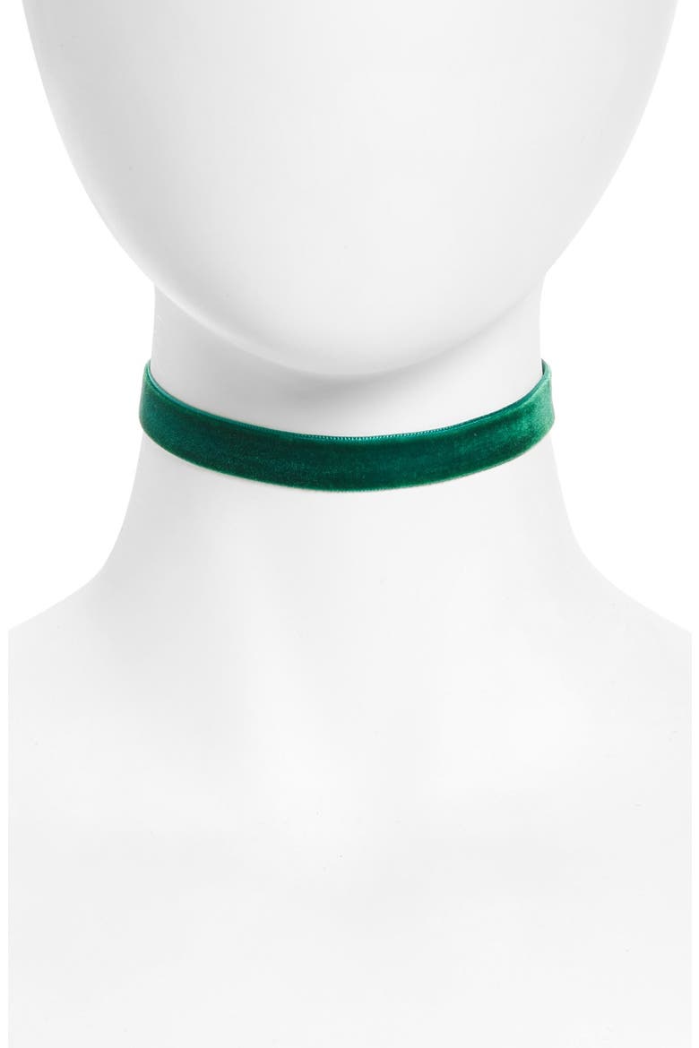 Velvet Choker, Main, color, GREEN