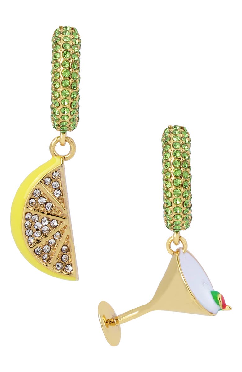 Kurt Geiger London Lemon & Martini Mismatched Huggie Earrings, Alternate, color,
