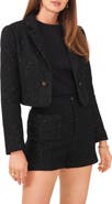 1.STATE Metallic Crop Double Breasted Blazer