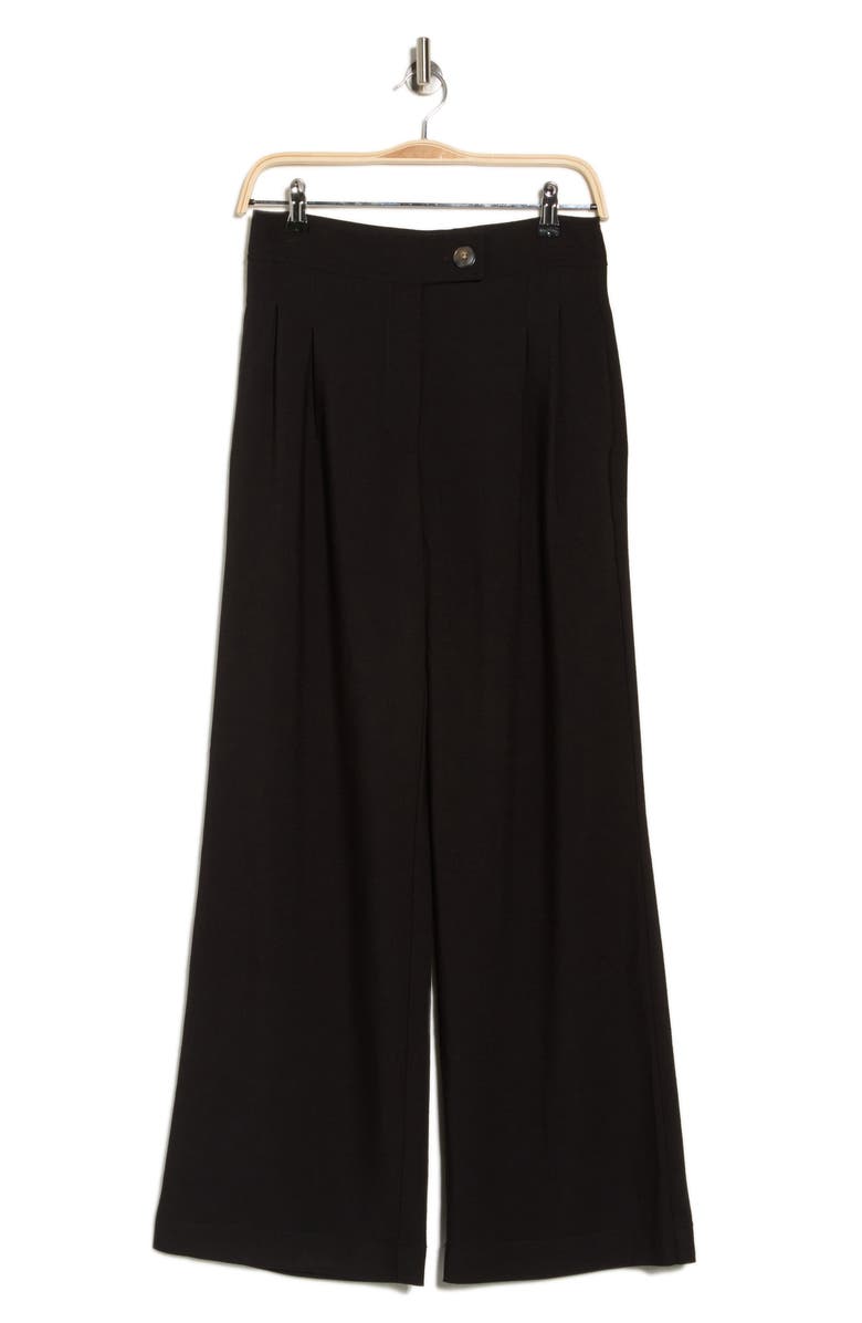 T Tahari Pleated Front Wide Leg Pants, Alternate, color, Black