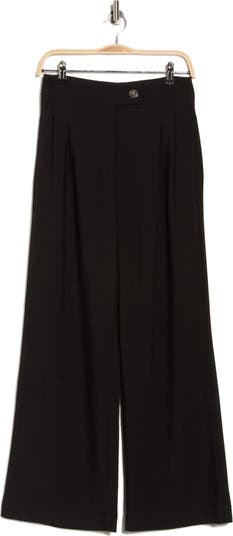 Pleated Front Wide Leg Pants