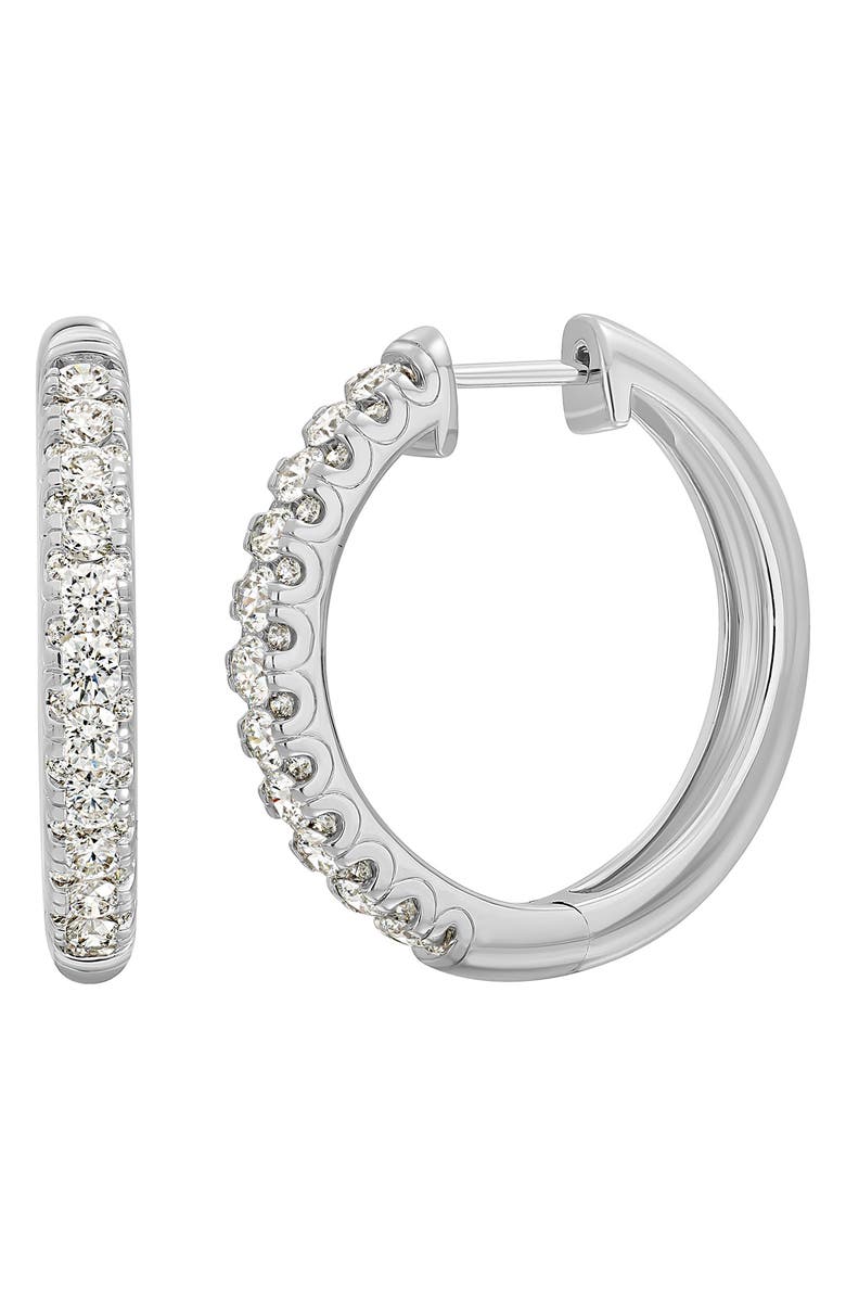 Bony Levy Audrey Diamond Hoop Earrings, Main, color, 18K White Gold