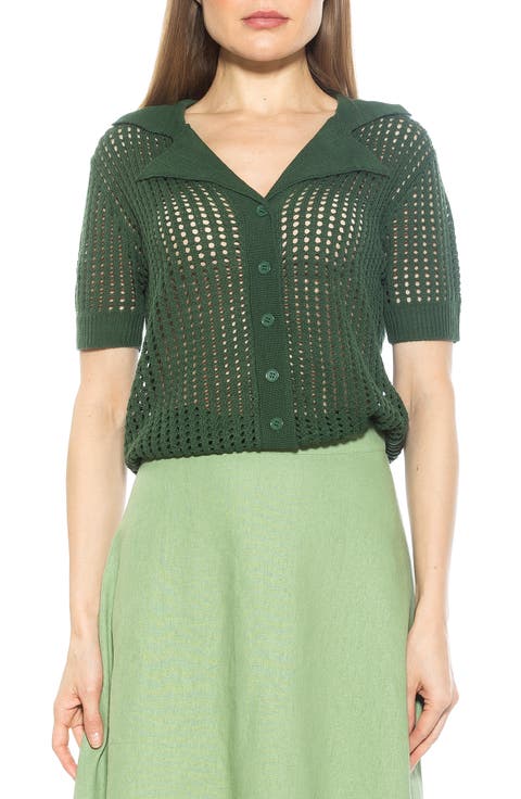 Josi Crochet Button-Up Top