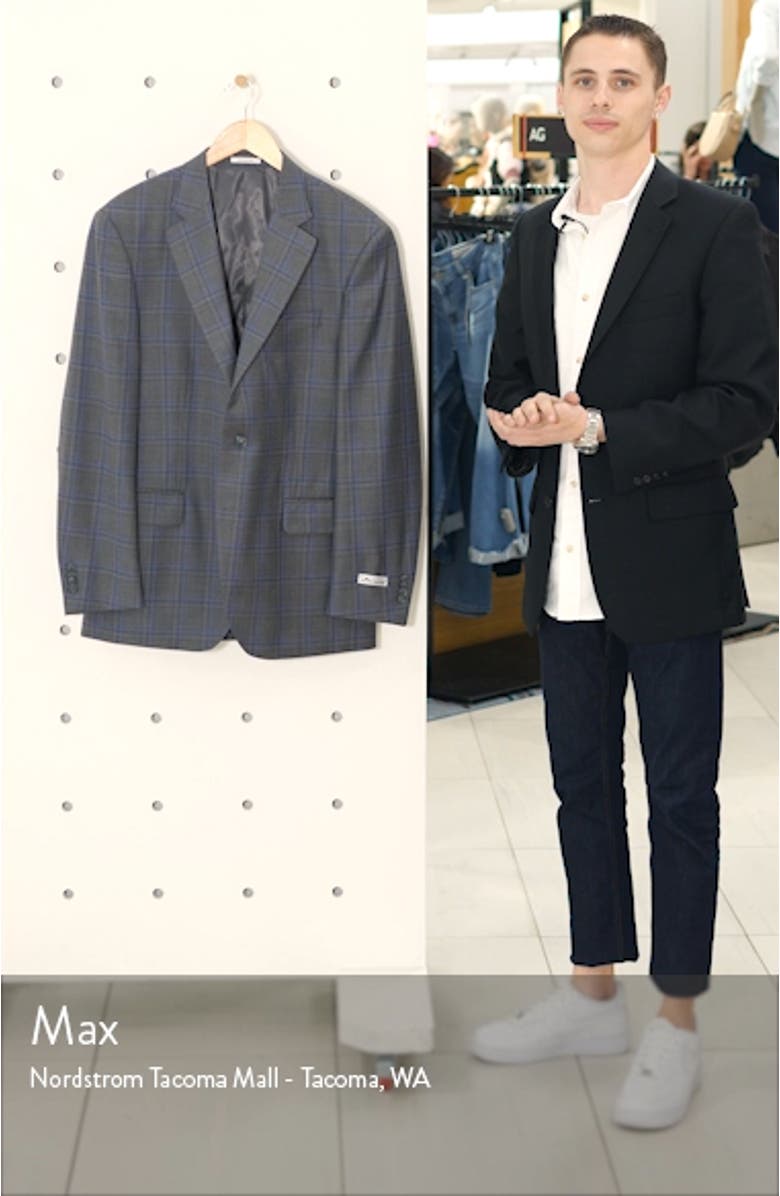Classic Fit Grey Plaid Sport Coat, sales video thumbnail