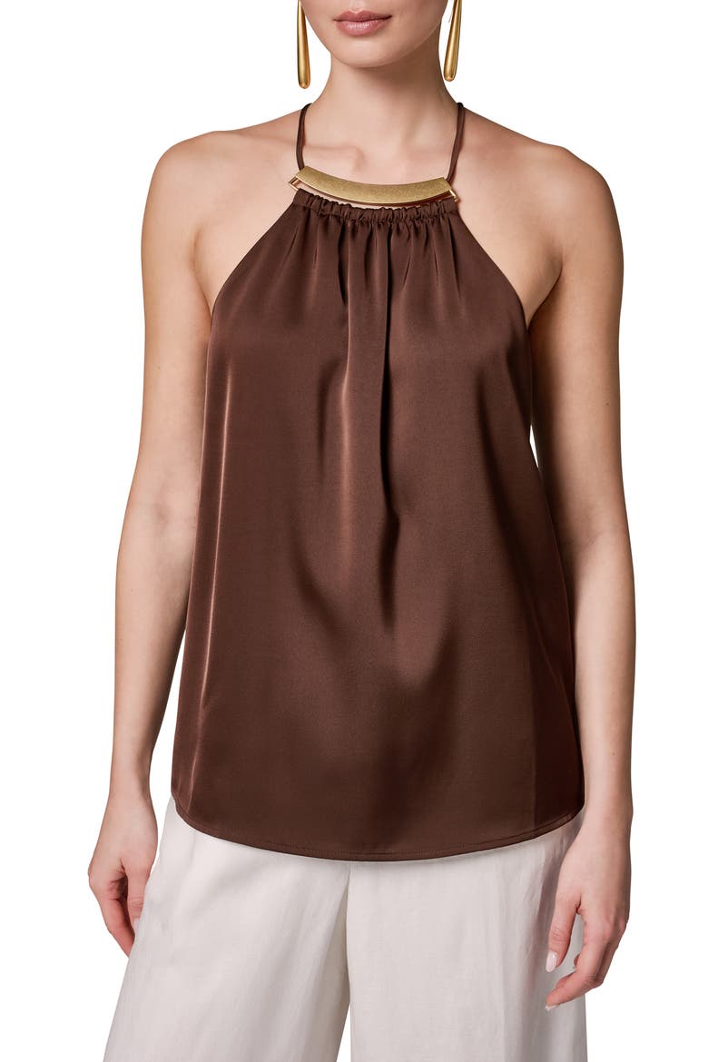 Sleeveless Satin Top, Main, color, CANYON