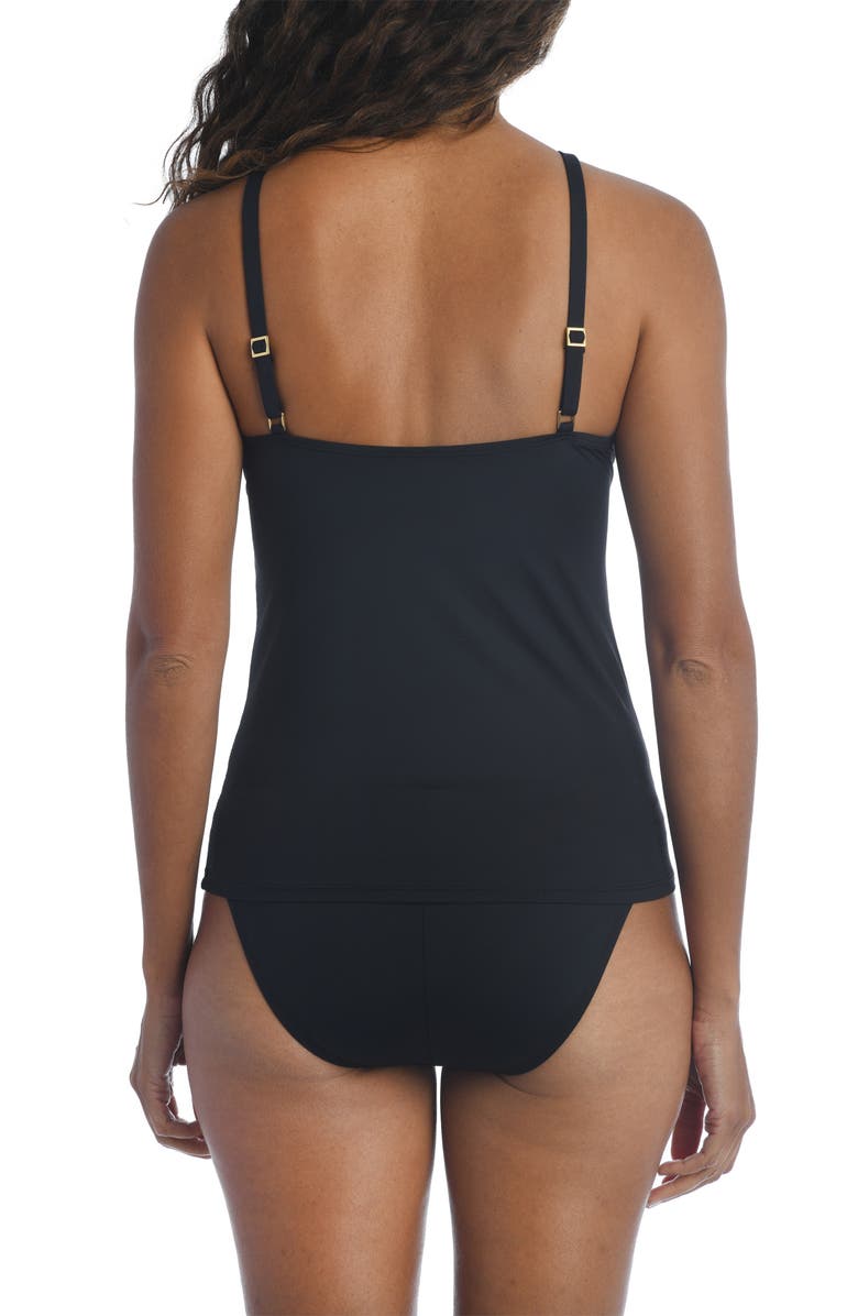 La Blanca Keyhole Underwire Tankini Top, Alternate, color, Black