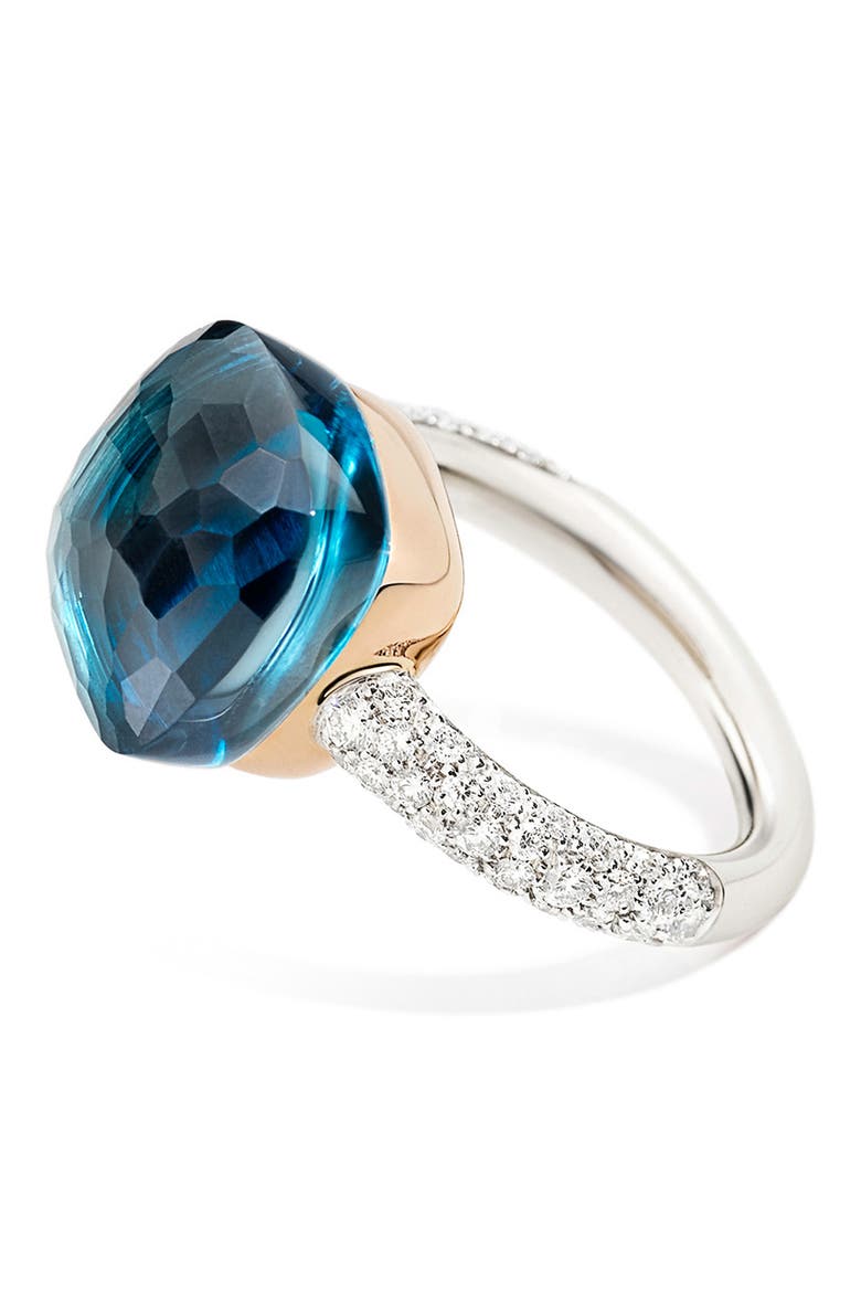 Nudo Maxi Ring, Alternate, color, WHITE/ ROSE GOLD/ BLUE TOPAZ
