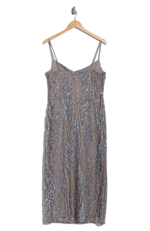 L AGENCE L'AGENCE ACHILLES COWL NECK SEQUIN MIDI DRESS 