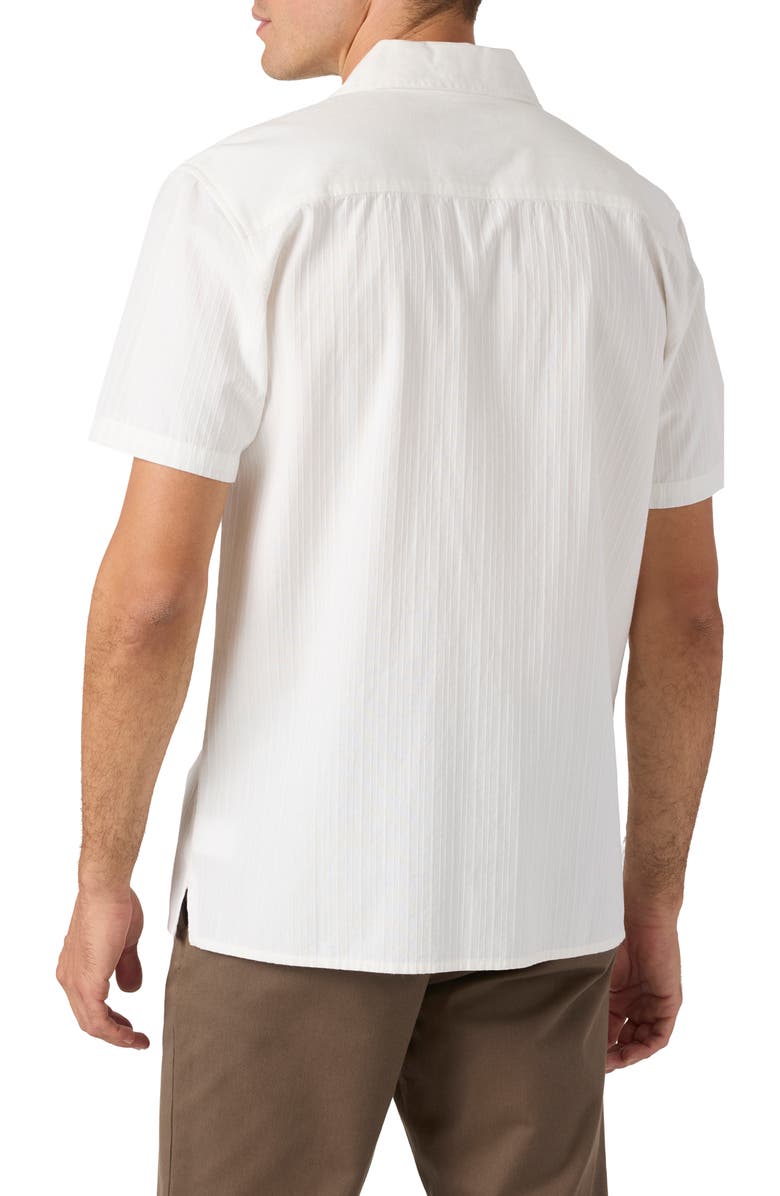 O'Neill Textured Stripe Short Sleeve Cotton Button-Up Shirt, Alternate, color, 