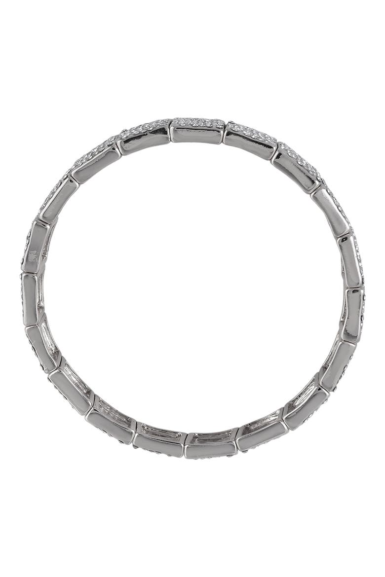 Pavé Crystal Stretch Bracelet, Alternate, color, SILVER