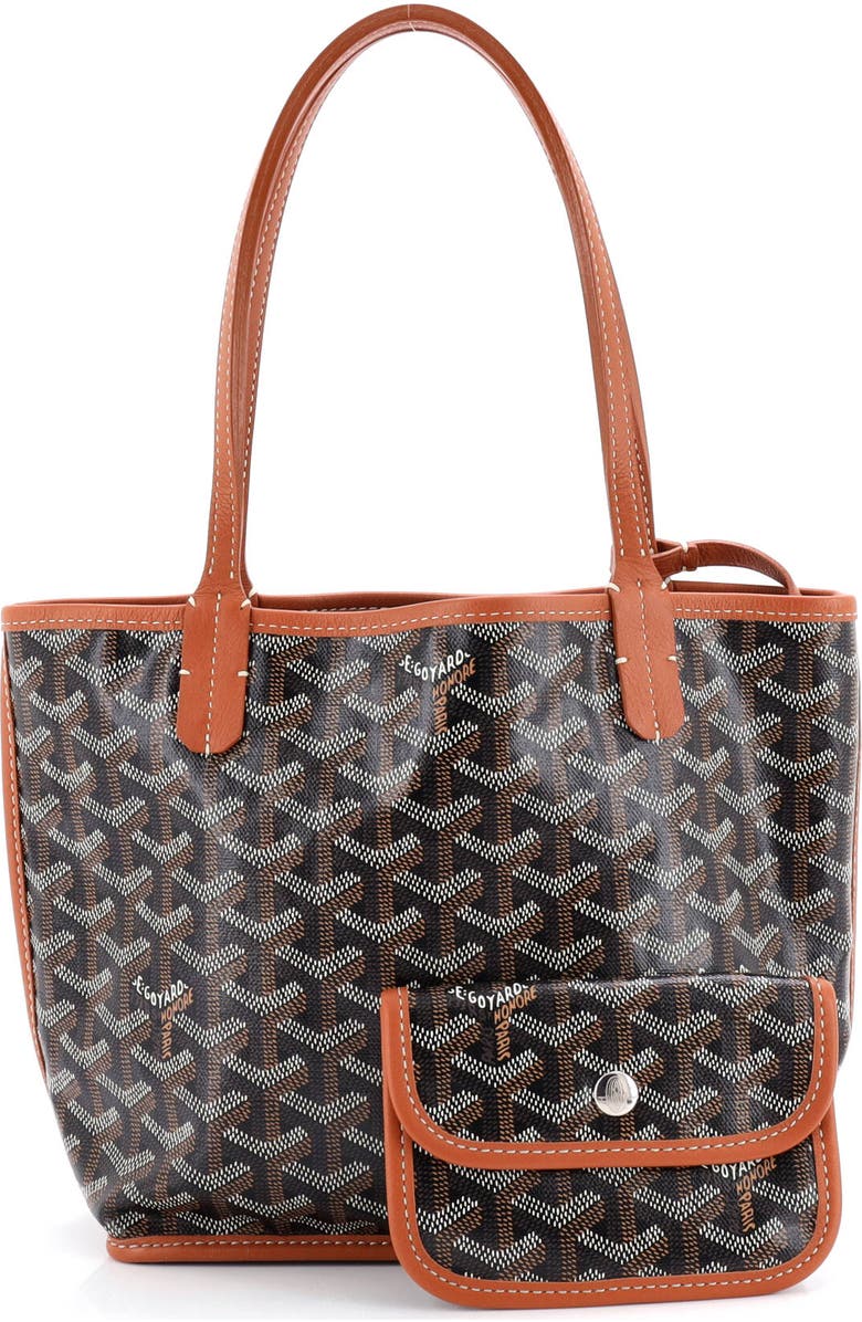 Pre-Owned Goyard Anjou Reversible Tote Coated Canvas Mini, Alternate, color, Brown