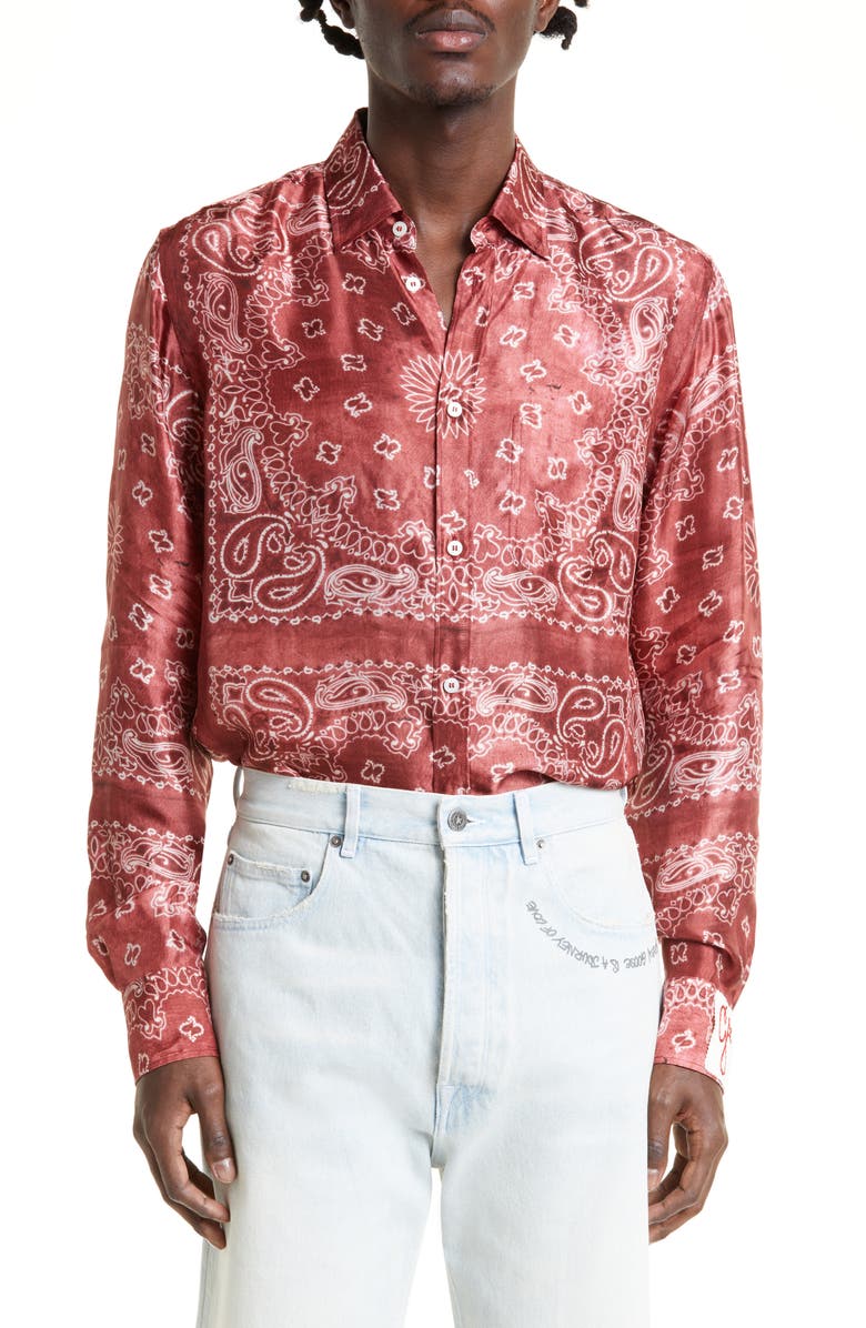 Golden Goose Journey Paisley Print Button-Up Shirt, Main, color, 