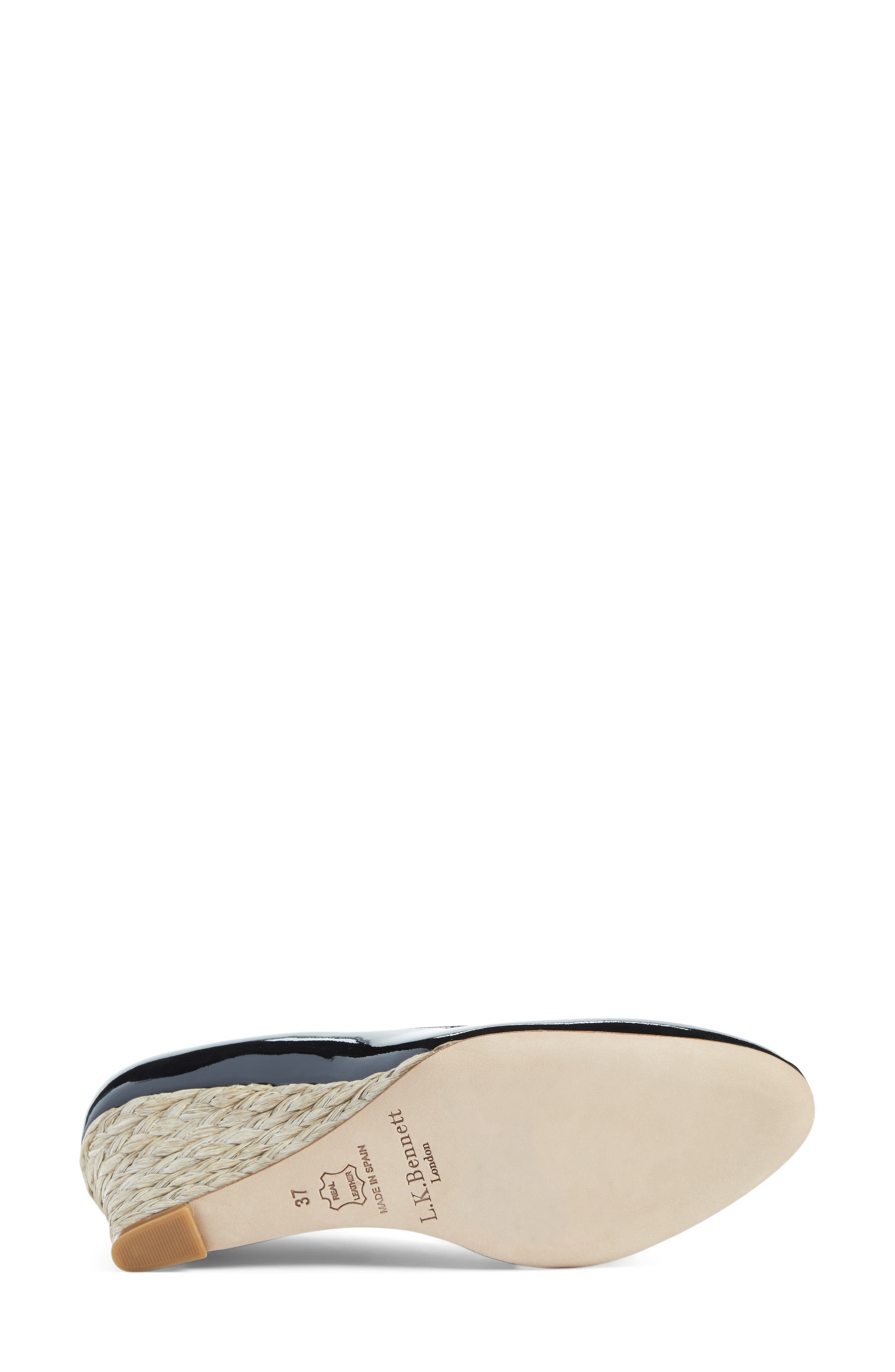 L.K. Bennett 'Zella' Wedge, Alternate, color, BLACK LEATHER