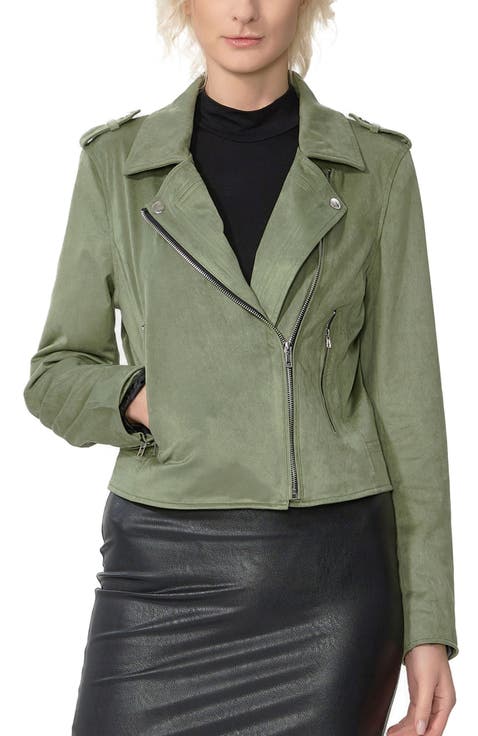 Willa Faux Suede Moto Jacket