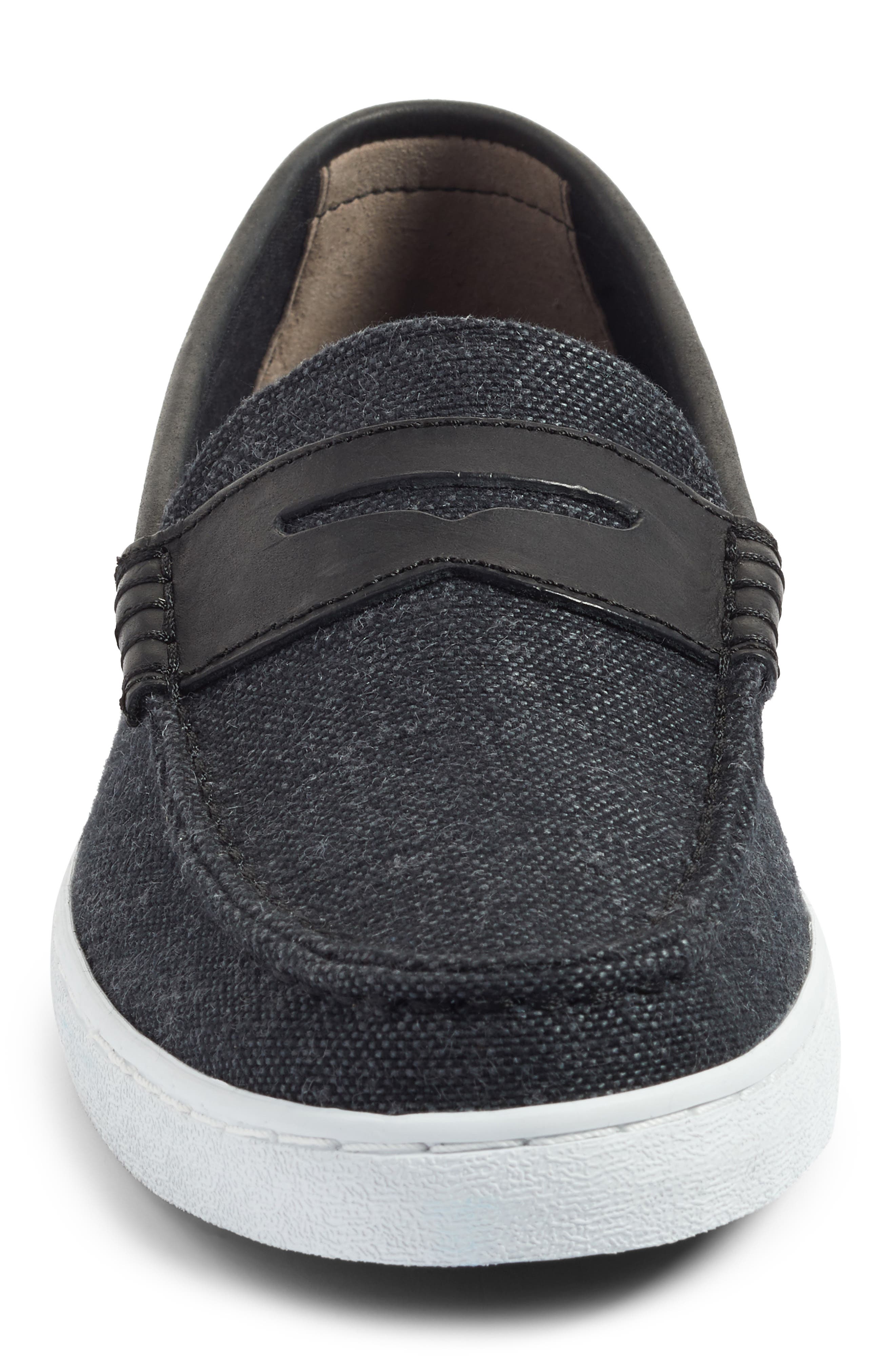 'Pinch Weekend' Penny Loafer, Alternate, color, BLACK CANVAS