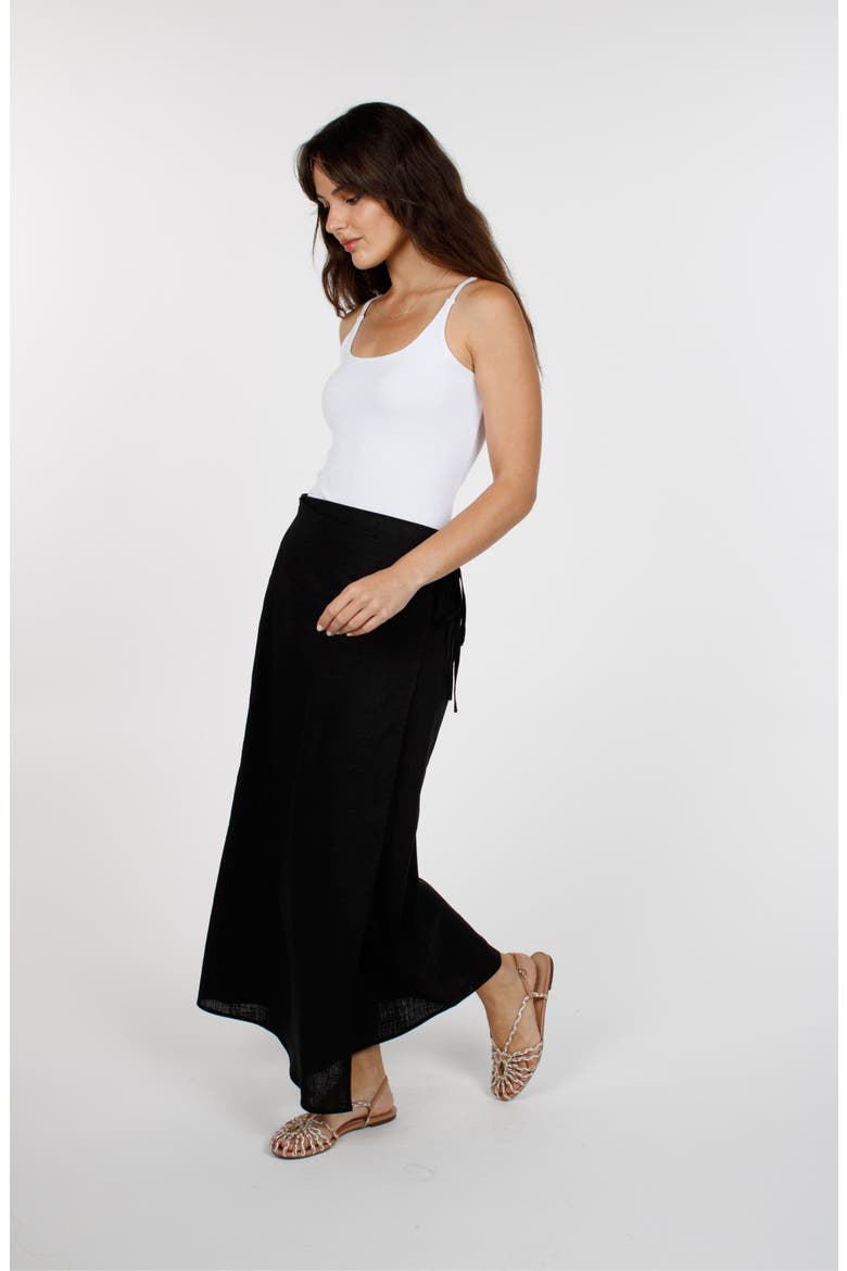 Marbella Wrap Skirt, Alternate, color, Noir