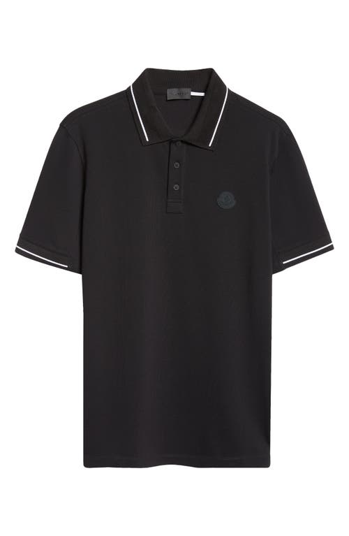 Moncler Cotton Polo Shirt In Black