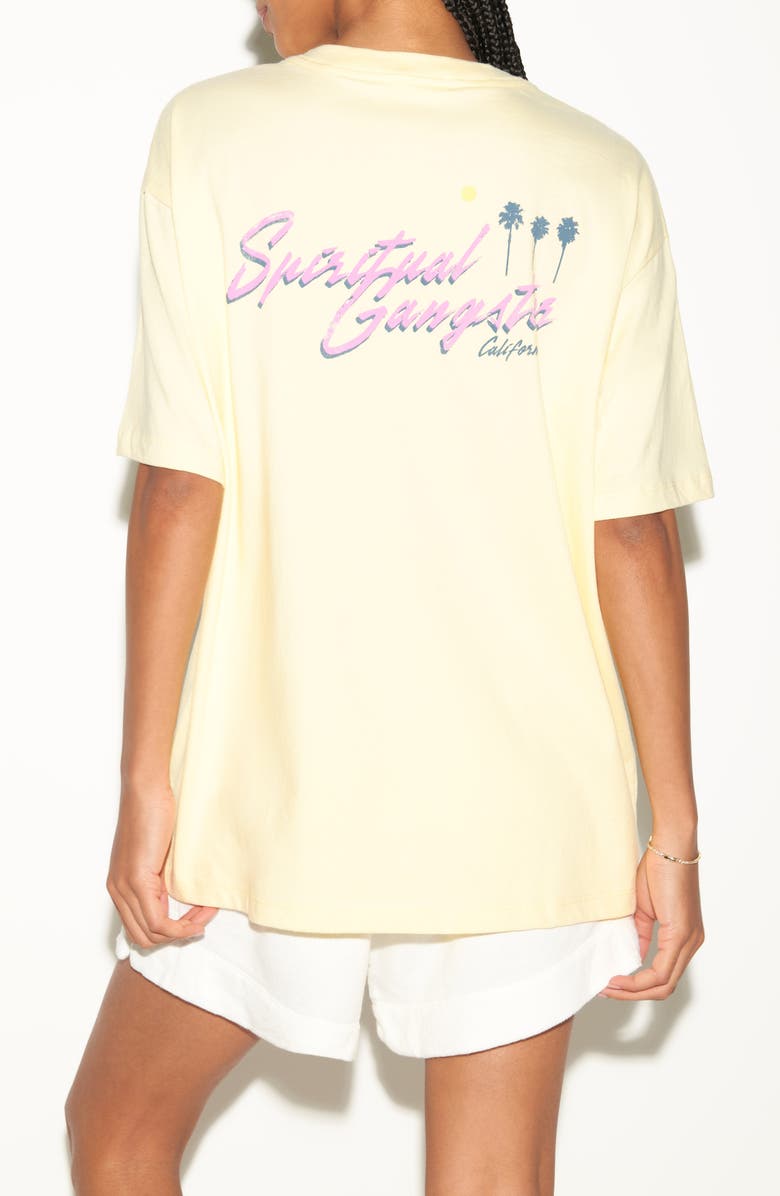 Spiritual Gangster Palms Oversize Cotton Graphic T-Shirt, Alternate, color, Mellow Yellow