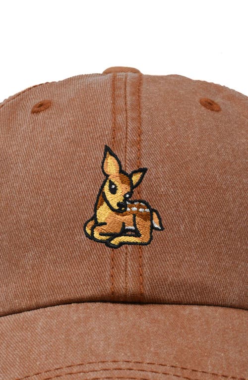 Dalix Fawn Embroidered Outdoor Cap In Washed Orange