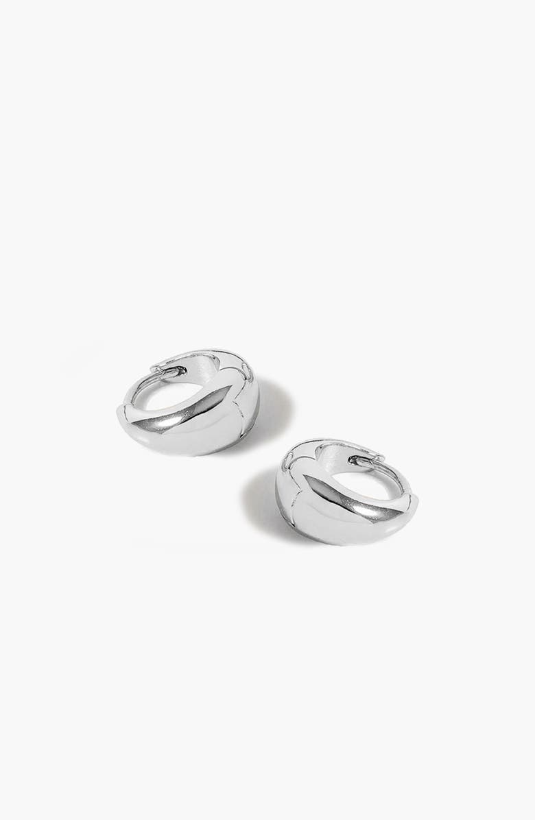 YOJ Mini Pebble Hoop Earrings in Silver, Alternate, color, Silver