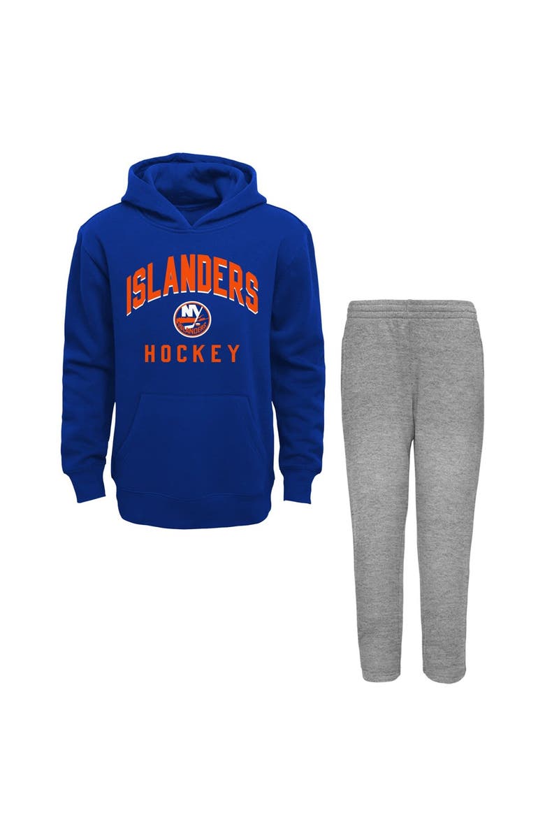 Outerstuff Toddler Blue/Heather Gray New York Islanders Play by Play Pullover Hoodie & Pants Set, Main, color, 