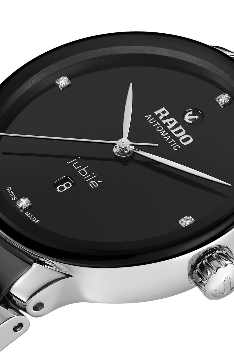 RADO Centrix Diamond Bracelet Watch, 30.5mm, Alternate, color, Black