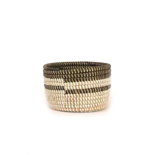 Mbare Catch-all / Planter Basket Stripe In Black And White