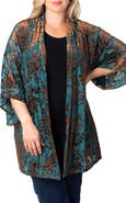 Kiyonna Dahlia Burnout Velvet Cardigan