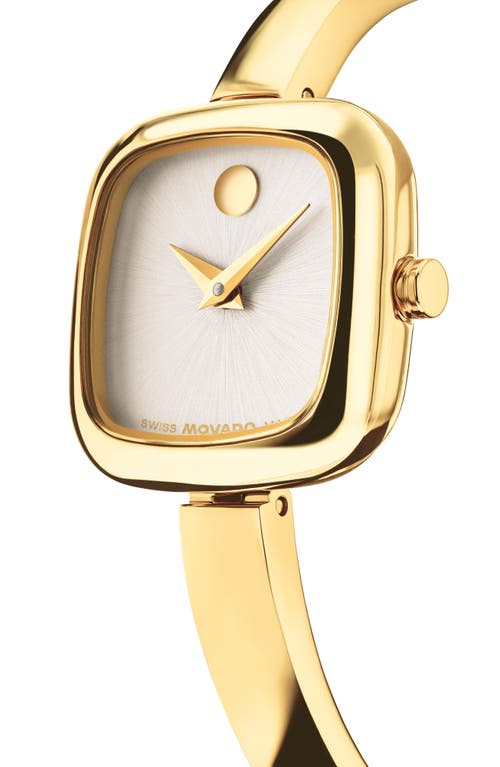 Movado Museum Cushion Bangle Watch, 21.50mm X 7.1mm In Gold