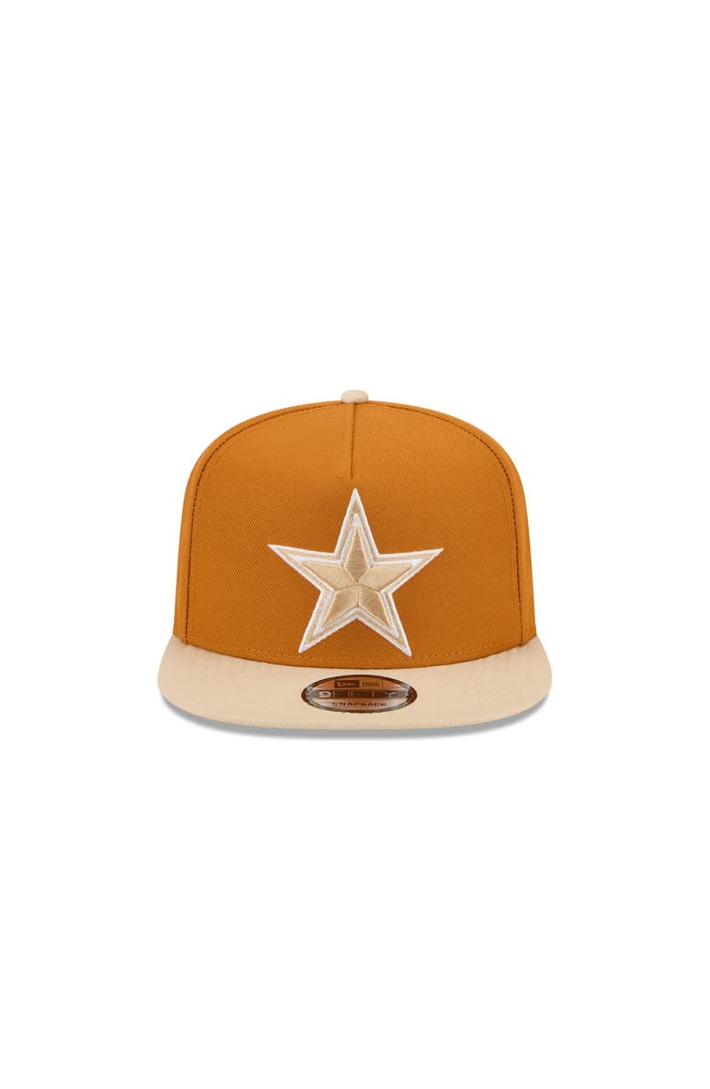 New Era Men's New Era Brown/Light Beige Dallas Cowboys Two-Tone Color Pack A-Frame 9FIFTY Snapback Hat, Alternate, color, Brown